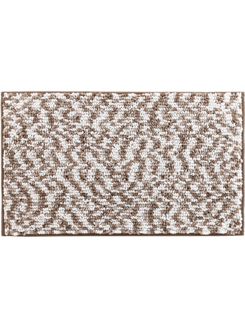 Tapis de bain microfibre 45 x 75 cm Frizza marron/sable - Kiabi