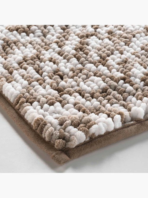 Tapis de bain microfibre 45 x 75 cm Frizza marron/sable - Kiabi