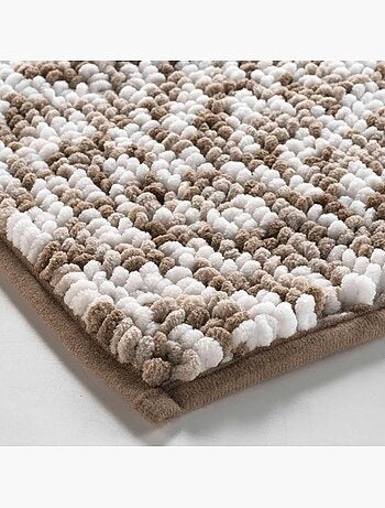 Tapis de bain microfibre 45 x 75 cm Frizza anthracite/blanc