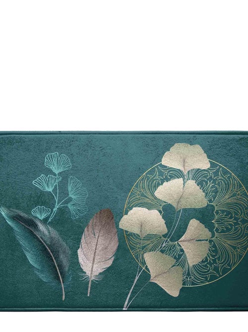 Tapis de bain microfibre ginko blue - Kiabi