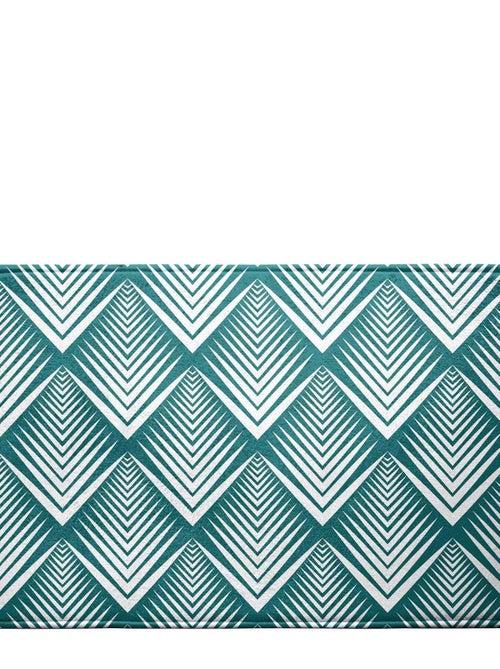 Tapis de bain microfibre Modele Blue Art - Kiabi