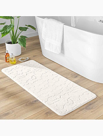 Tapis de bain microfibre unie relief