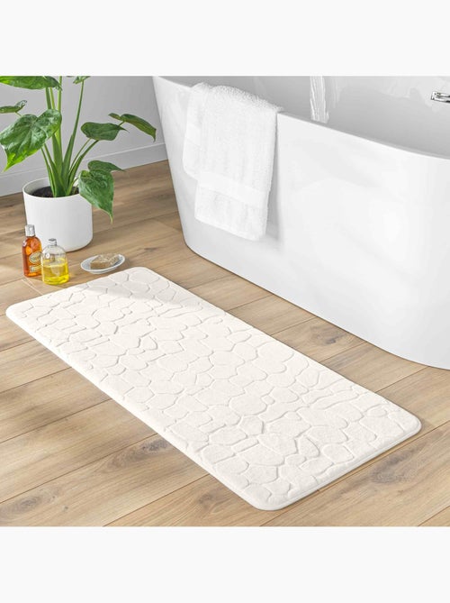 Tapis de bain microfibre unie relief - Kiabi
