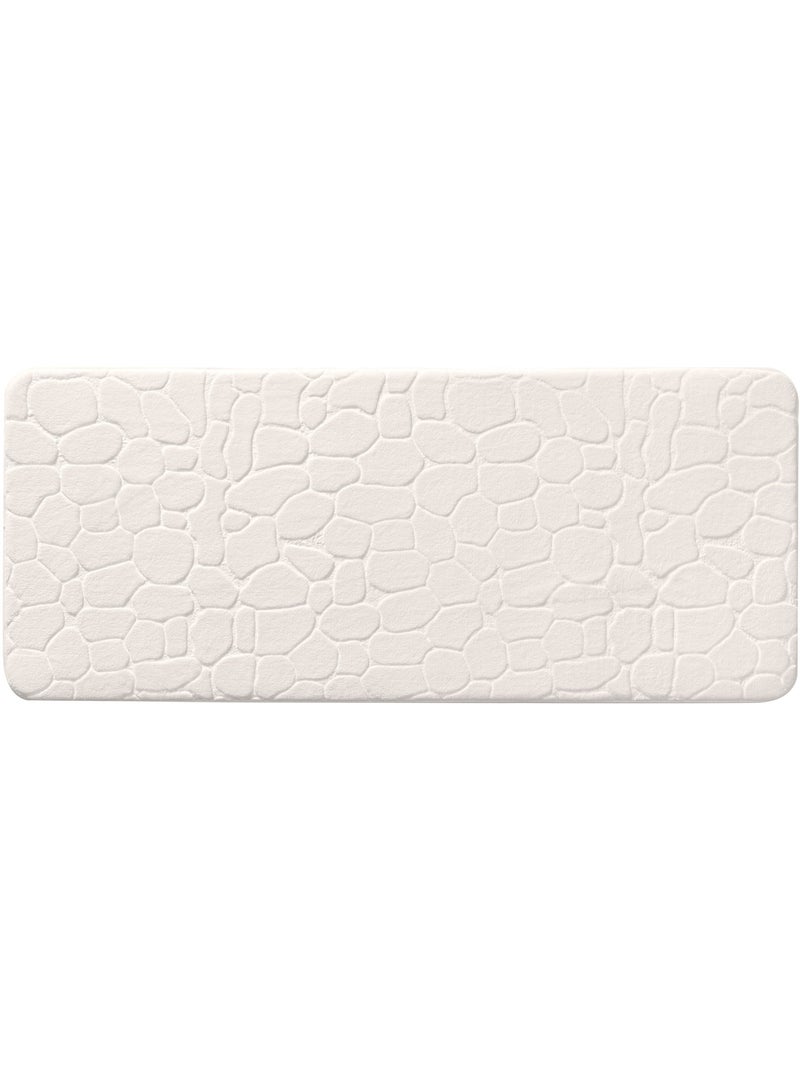 Tapis de bain microfibre unie relief Blanc - Kiabi