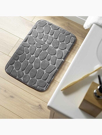 Tapis de bain microfibre unie relief