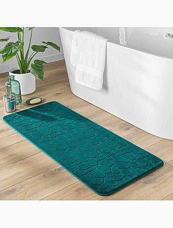 Tapis de bain microfibre unie relief