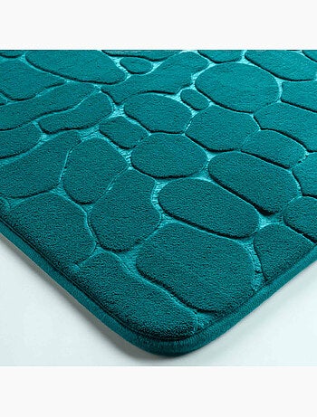 Tapis de bain microfibre unie relief