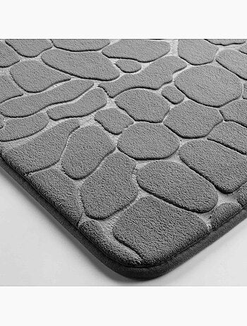 Tapis de bain microfibre unie relief