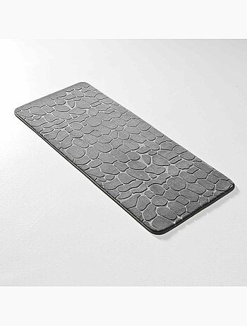Tapis de bain microfibre unie relief