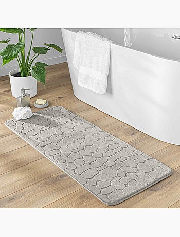 Tapis de bain microfibre unie relief