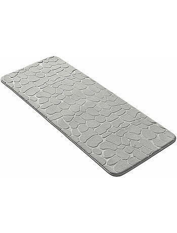 Tapis de bain microfibre unie relief