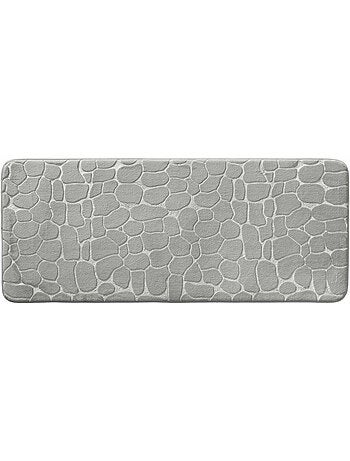 Tapis de bain microfibre unie relief