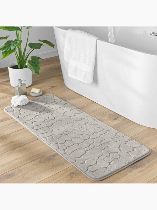 Tapis de bain microfibre unie relief - Kiabi