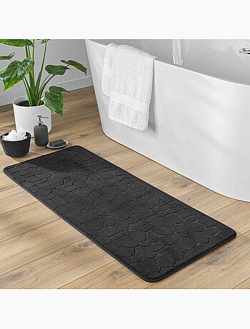 Tapis de bain microfibre unie relief