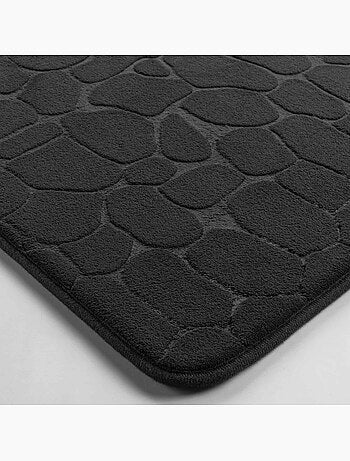 Tapis de bain microfibre unie relief
