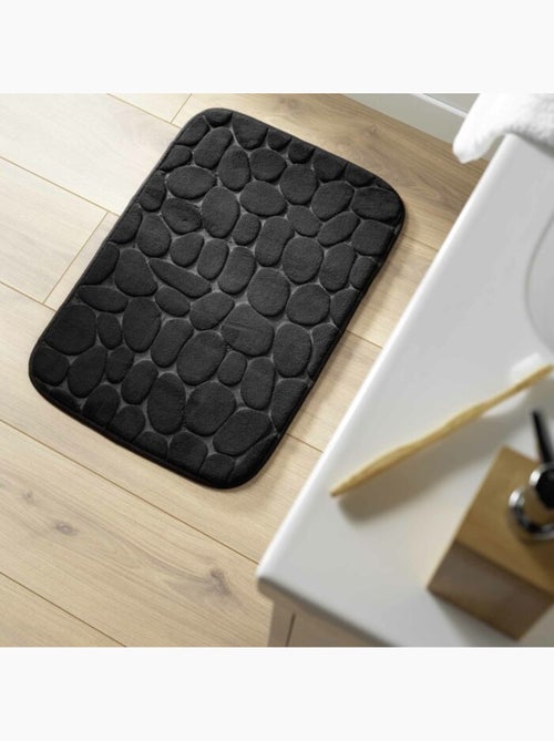 Tapis de bain microfibre unie relief - Kiabi
