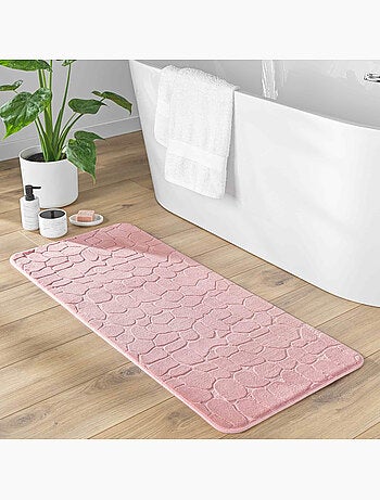 Tapis de bain microfibre unie relief