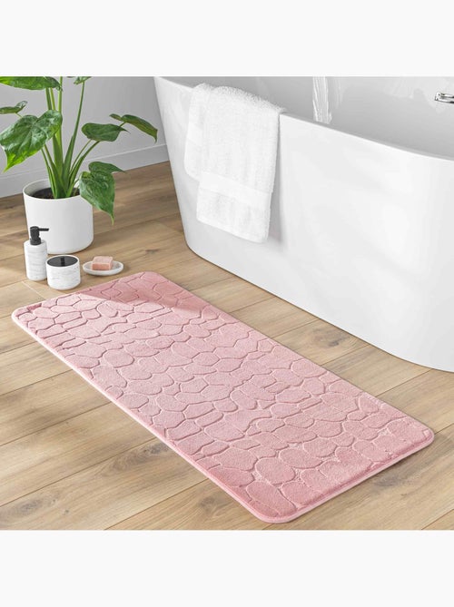 Tapis de bain microfibre unie relief - Kiabi