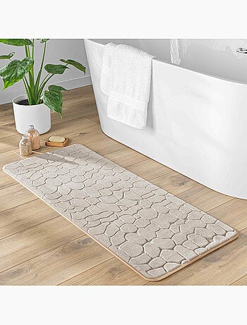 Tapis de bain microfibre unie relief