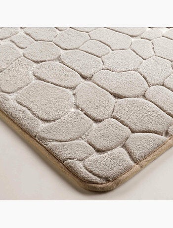 Tapis de bain microfibre unie relief