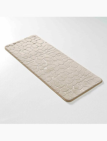 Tapis de bain microfibre unie relief