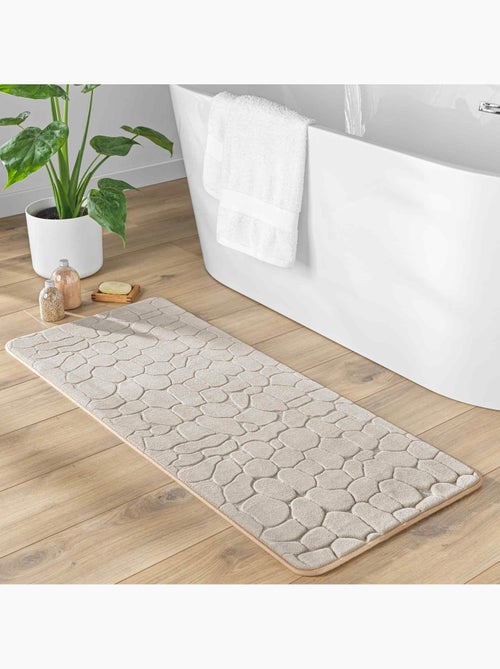 Tapis de bain microfibre unie relief - Kiabi