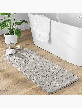Tapis de bain microfibre unie relief