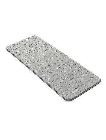 Tapis de bain microfibre unie relief