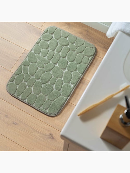 Tapis de bain microfibre unie relief - Kiabi