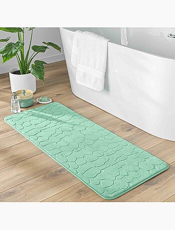 Tapis de bain microfibre unie relief