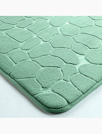 Tapis de bain microfibre unie relief