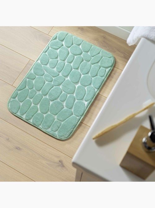 Tapis de bain microfibre unie relief - Kiabi