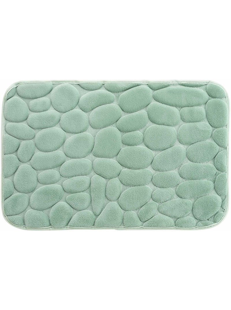 Tapis de bain microfibre unie relief Vert tilleul - Kiabi