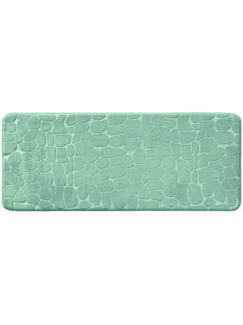 Tapis de bain microfibre unie relief Vert tilleul - Kiabi