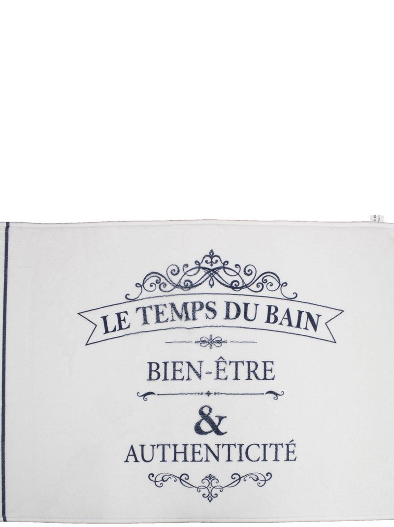 Tapis de bain Modele Le temps du bain Blanc - Kiabi