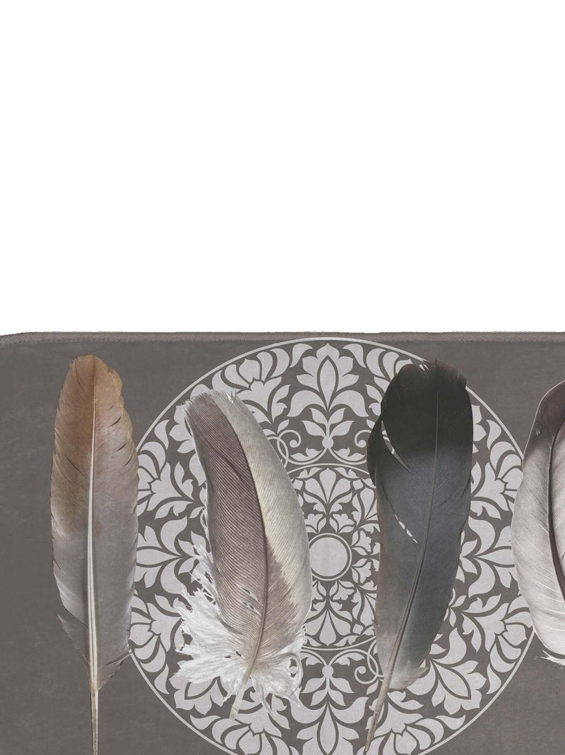 Tapis de bain Modele Plumes Abana Gris - Kiabi