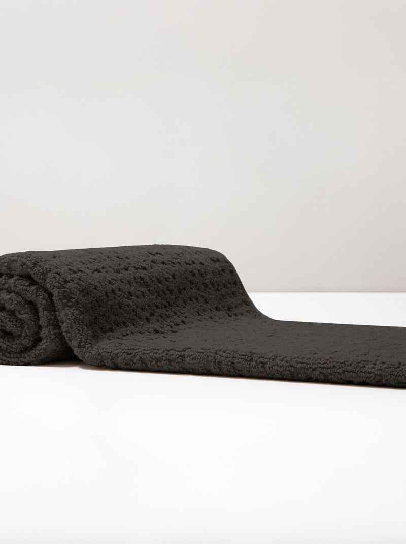Tapis de bain premium coton Mirmande gris anthracite - Kiabi