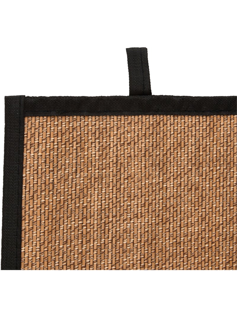 Tapis de bain rectangulaire en bambou STEMY Noir - Kiabi