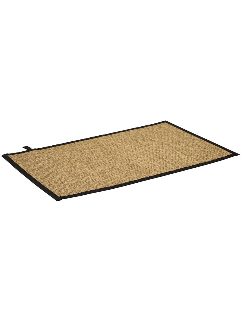Tapis de bain rectangulaire en bambou STEMY Noir - Kiabi