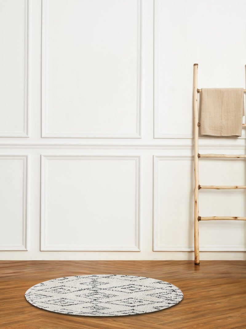 Tapis de bain rond 70 x 70 cm coton à relief Guy Levasseur Beige - Kiabi