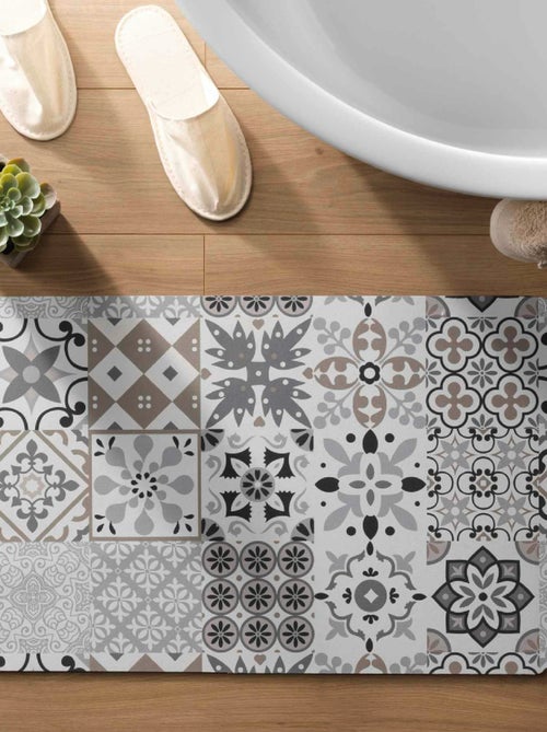 Tapis de Bain Salou Ultra-Absorbant  - Effet Mosaïque Carrelage - Kiabi
