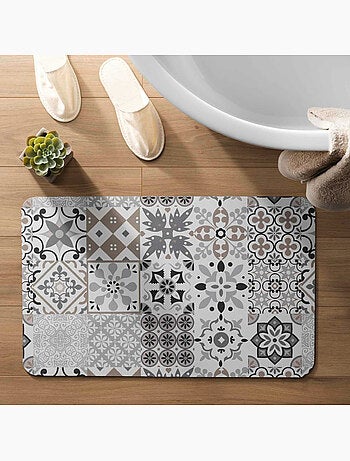 Tapis de Bain Salou Ultra-Absorbant - Effet Mosaïque Carrelage