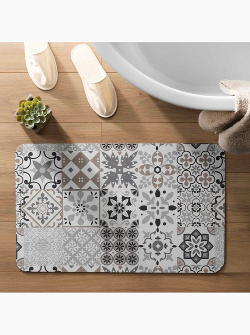 Tapis de Bain Salou Ultra-Absorbant  - Effet Mosaïque Carrelage - Kiabi