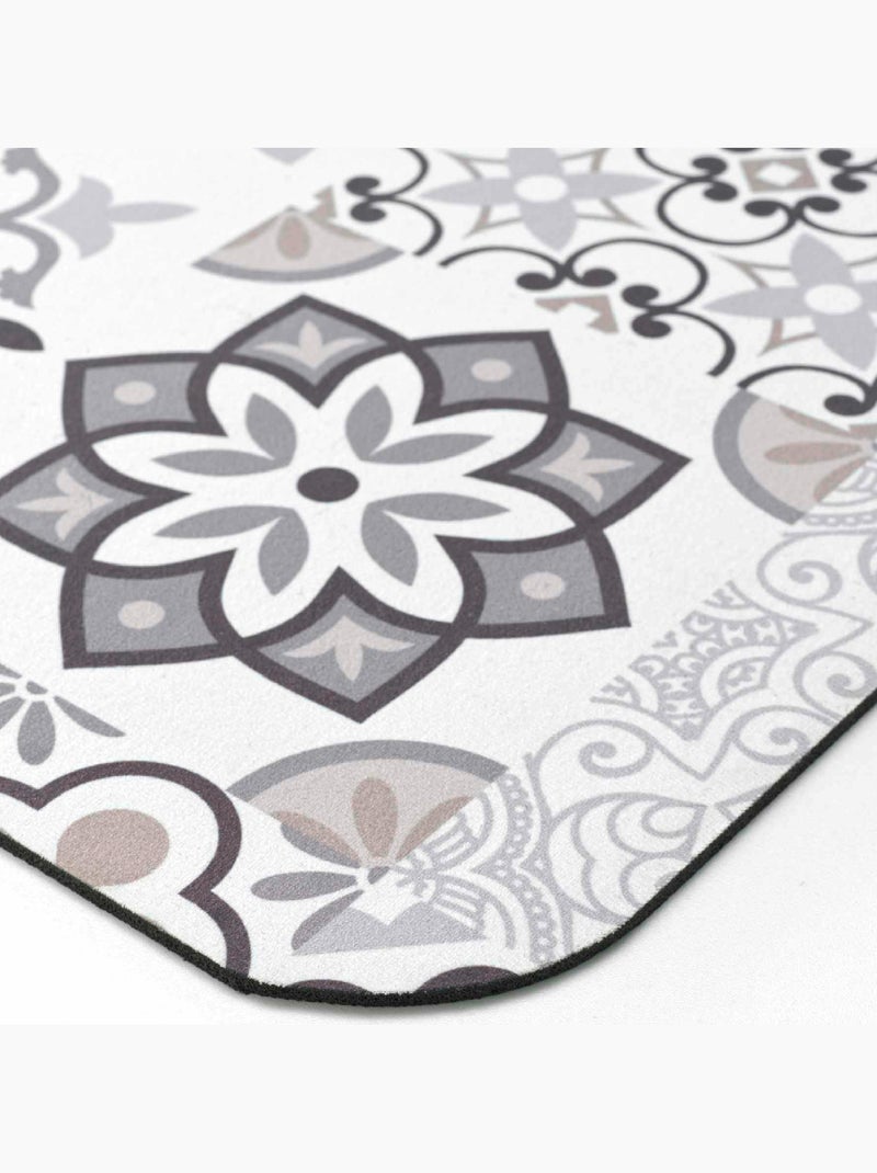 Tapis de Bain Salou Ultra-Absorbant  - Effet Mosaïque Carrelage Beige - Kiabi