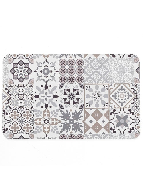 Tapis de Bain Salou Ultra-Absorbant  - Effet Mosaïque Carrelage - Kiabi