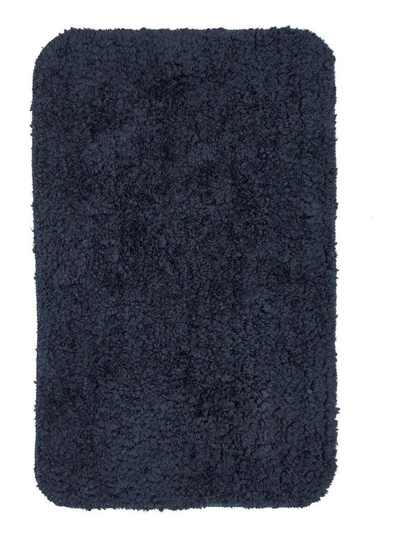 Tapis de bain tufté uni ESSENTIAL Bleu marine - Kiabi