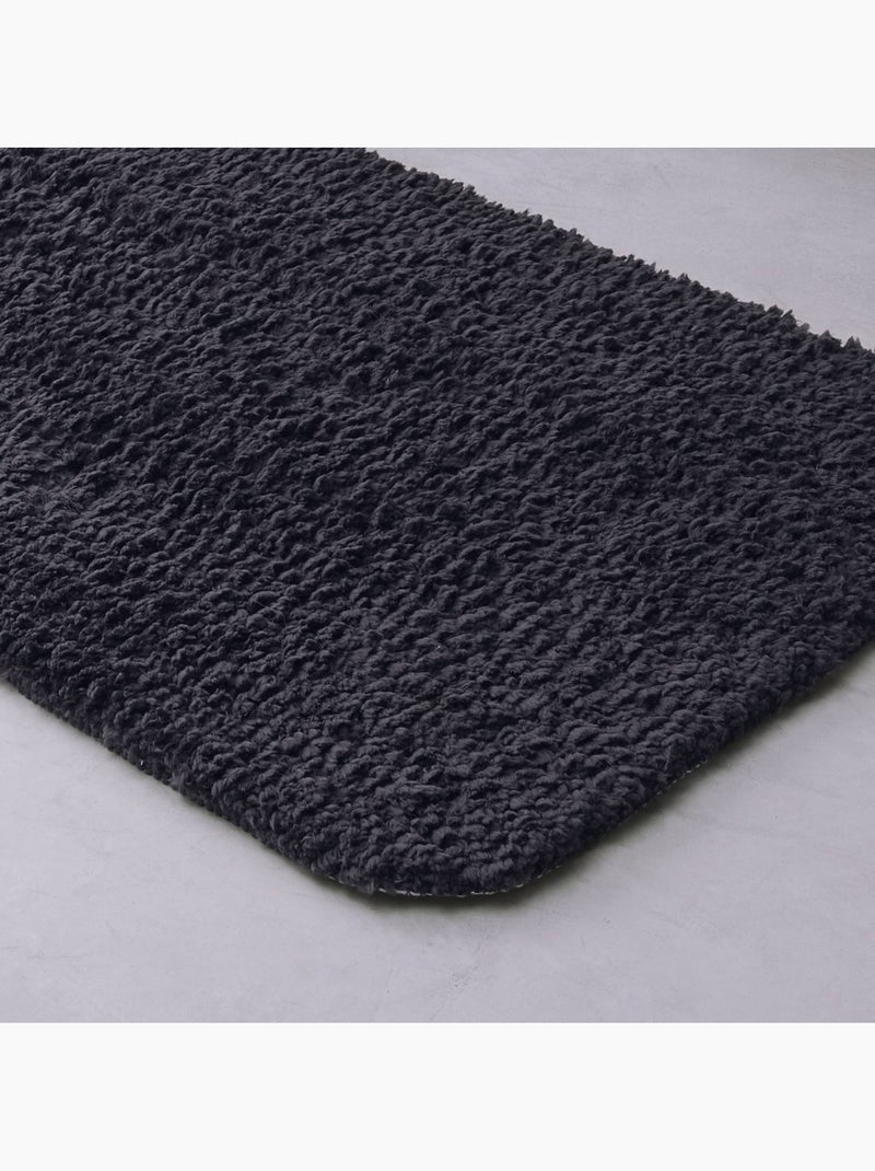 Tapis de bain tufté uni ESSENTIAL gris anthracite - Kiabi
