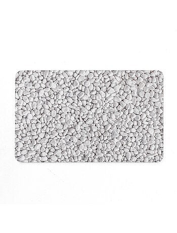 Tapis de bain ultra-absorbant imprimé galet antidérapant