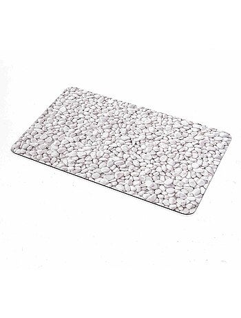 Tapis de bain ultra-absorbant imprimé galet antidérapant