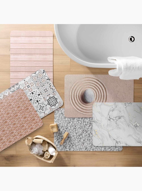 Tapis de bain ultra-absorbant imprimé galet antidérapant - Kiabi